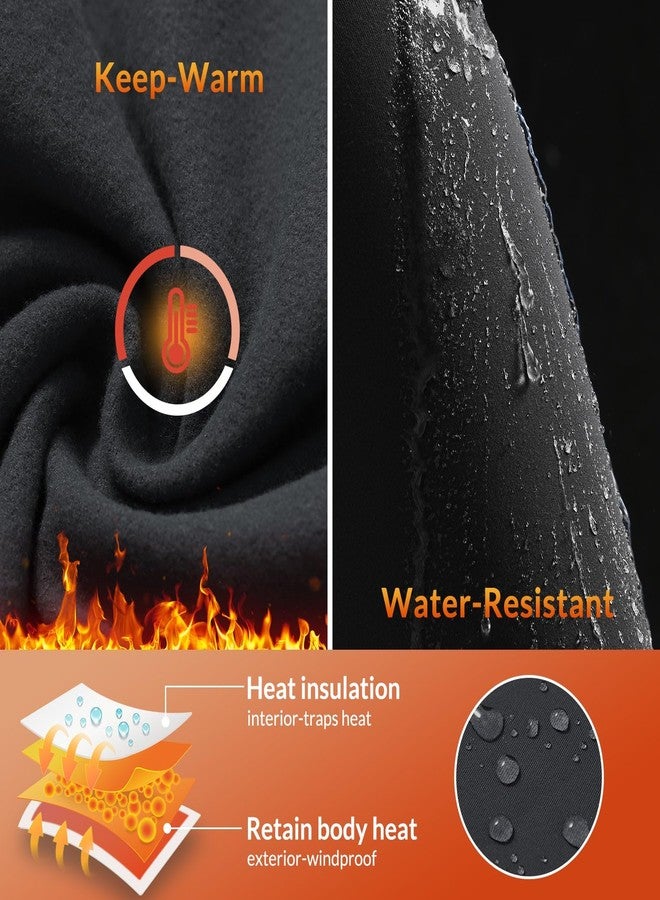 baleaf Fleece Lined Leggings Women Thermal Warm Winter Tights Waterproof High Waisted Ski Hiking Pants Gear with Pockets Black M - Image 2